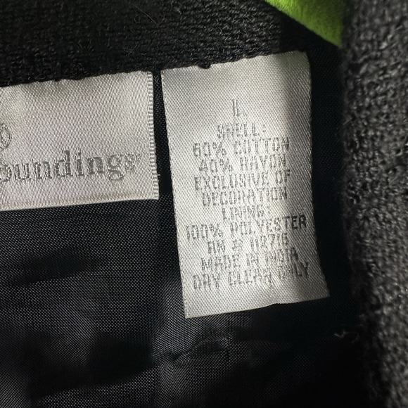 VTG Soft Surroundings Jacket Women Large Black Multicolor Floral Embroidery Boho - Picture 12 of 14